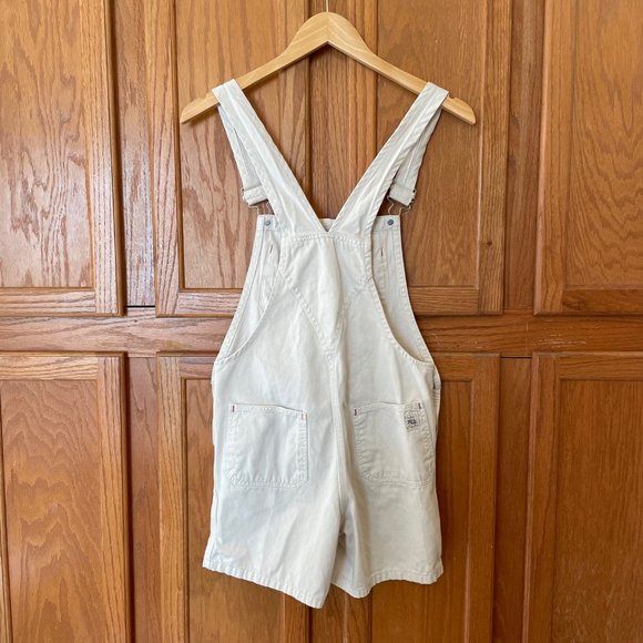 Polo Ralph Lauren Kids Girls L (12/14) Denim Shortalls Cream Beige 100% Cotton - Picture 6 of 15